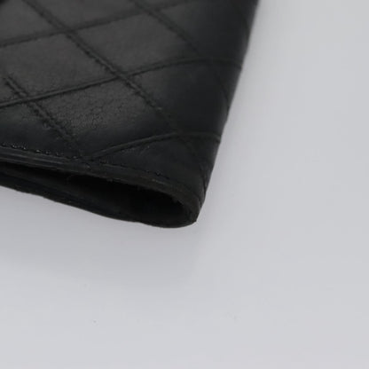 CHANEL Bicolore Wallet Leather Black Gold CC bs21857