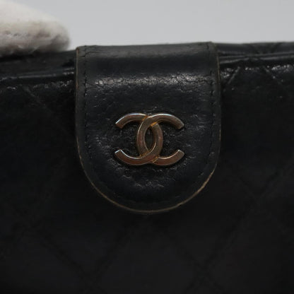 CHANEL Bicolore Wallet Leather Black Gold CC bs21857