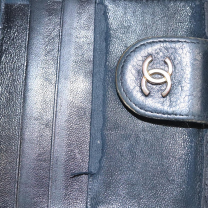 CHANEL Bicolore Wallet Leather Black Gold CC bs21857