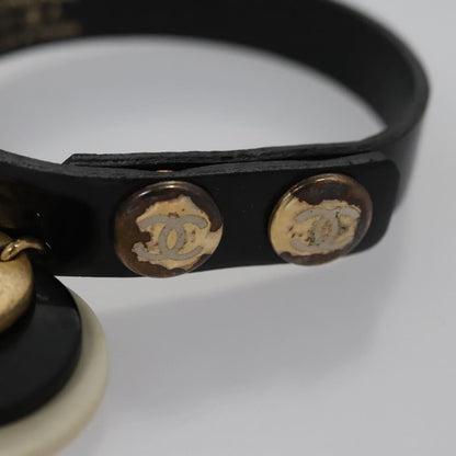 CHANEL Bracelet Leather Black Gold CC bs21865