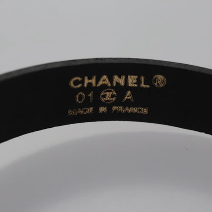 CHANEL Bracelet Leather Black Gold CC bs21865
