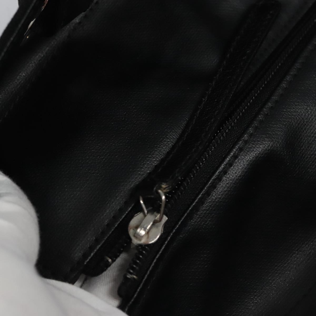 CHANEL Paris Biarritz MM Tote Bag Coated Canvas Black Silver CC bs22052
