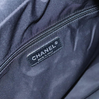 CHANEL Paris Biarritz MM Tote Bag Coated Canvas Black Silver CC bs22052