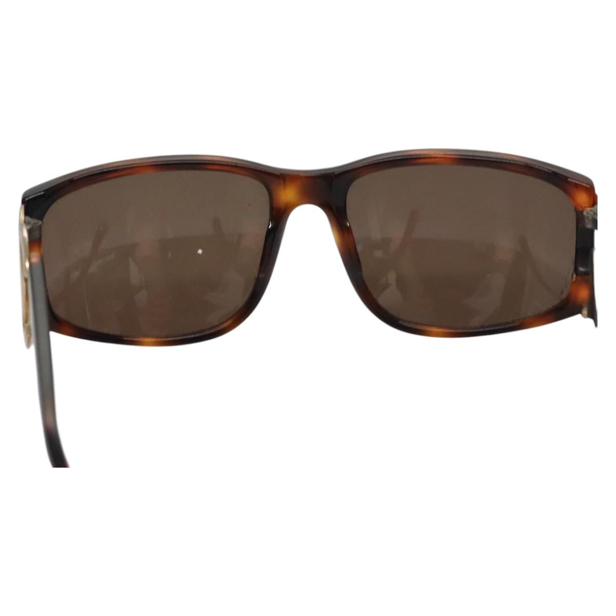 CHANEL Sunglasses Plastic Brown CC bs22163