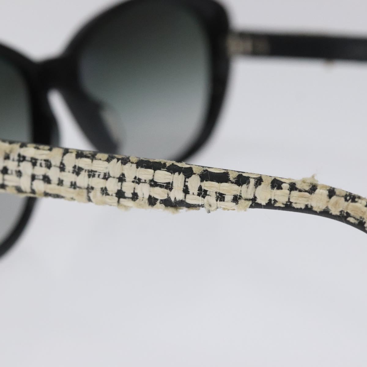 CHANEL Tweed Sunglasses Plastic Black CC bs22164