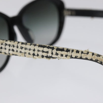 CHANEL Tweed Sunglasses Plastic Black CC bs22164