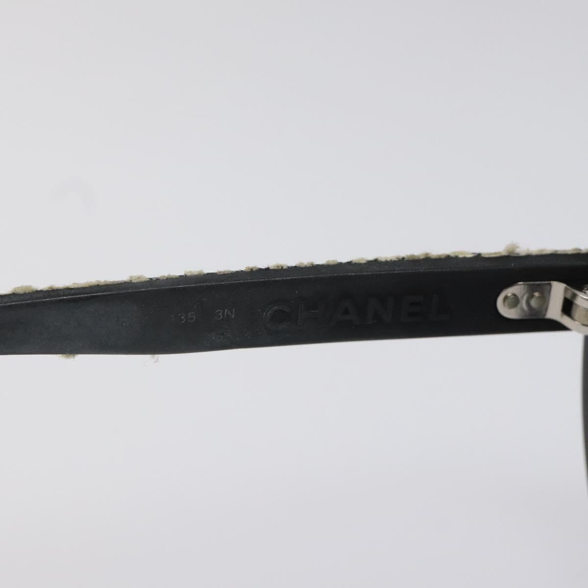 CHANEL Tweed Sunglasses Plastic Black CC bs22164