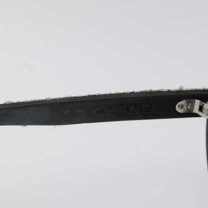 CHANEL Tweed Sunglasses Plastic Black CC bs22164