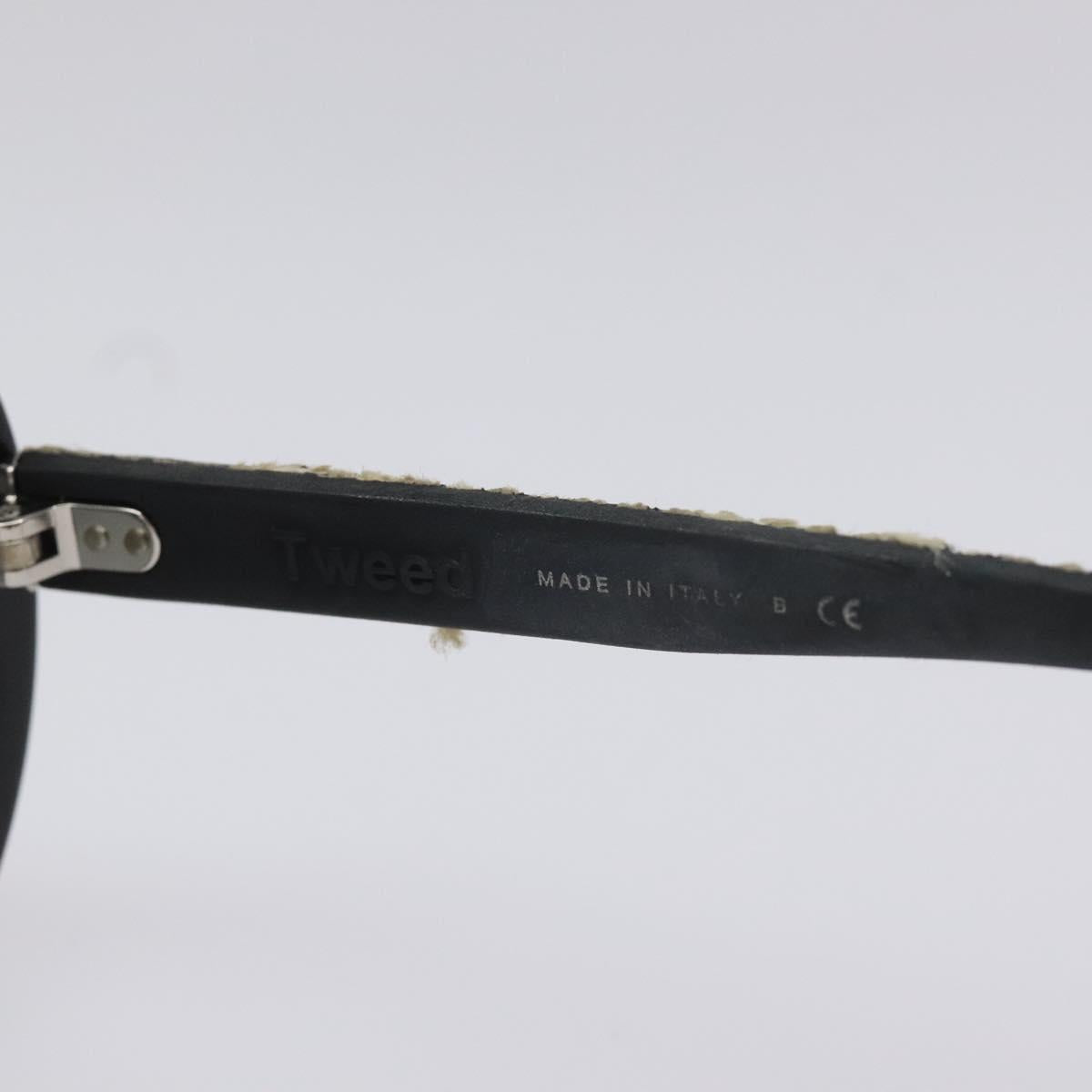 CHANEL Tweed Sunglasses Plastic Black CC bs22164
