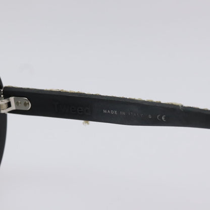 CHANEL Tweed Sunglasses Plastic Black CC bs22164