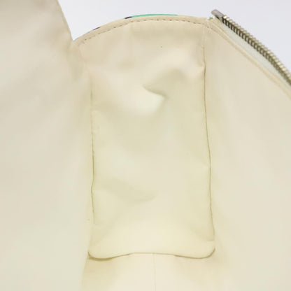 CHANEL Clutch Bag Coated Canvas Green Blue Silver CC bs22217