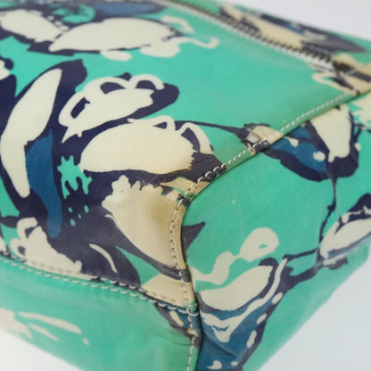CHANEL Clutch Bag Coated Canvas Green Blue Silver CC bs22217