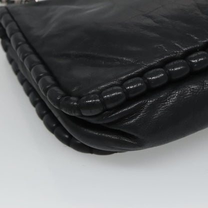 CHANEL COCO Mark Chain Hand Bag Leather Black Gold CC bs22259