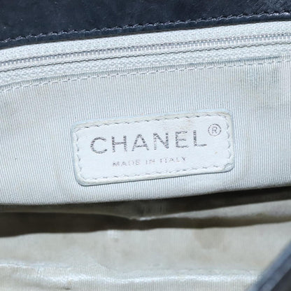CHANEL COCO Mark Chain Hand Bag Leather Black Gold CC bs22259