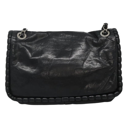 CHANEL COCO Mark Chain Hand Bag Leather Black Gold CC bs22259