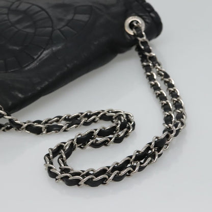 CHANEL COCO Mark Chain Hand Bag Leather Black Gold CC bs22259