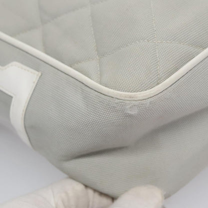 CHANEL Matelasse Shoulder Bag Canvas Gray Silver CC bs22261