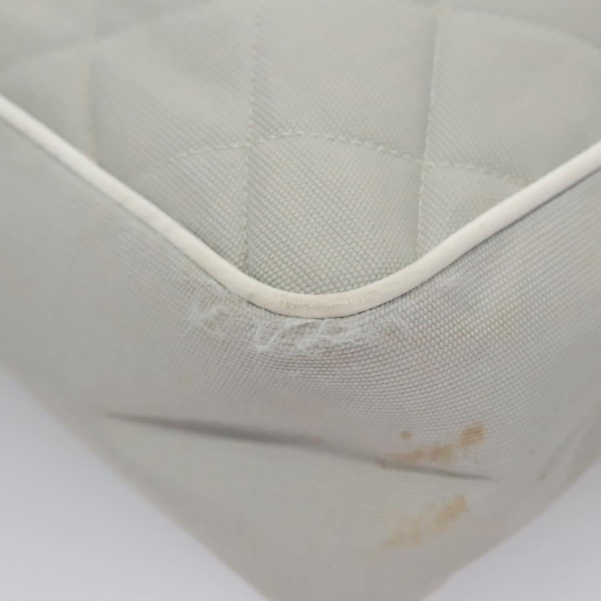 CHANEL Matelasse Shoulder Bag Canvas Gray Silver CC bs22261