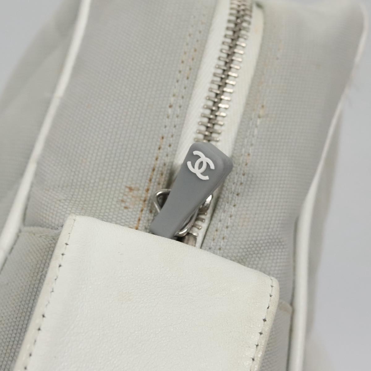 CHANEL Matelasse Shoulder Bag Canvas Gray Silver CC bs22261