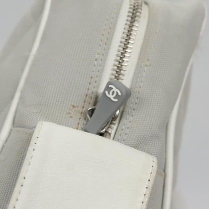CHANEL Matelasse Shoulder Bag Canvas Gray Silver CC bs22261