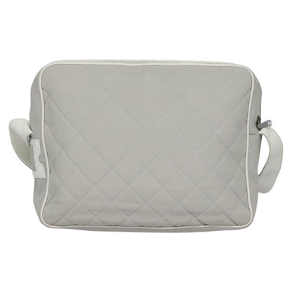 CHANEL Matelasse Shoulder Bag Canvas Gray Silver CC bs22261