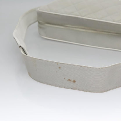 CHANEL Matelasse Shoulder Bag Canvas Gray Silver CC bs22261