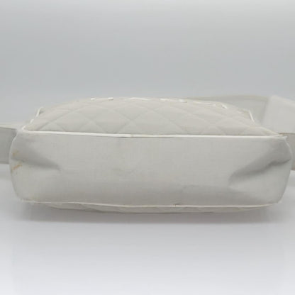 CHANEL Matelasse Shoulder Bag Canvas Gray Silver CC bs22261