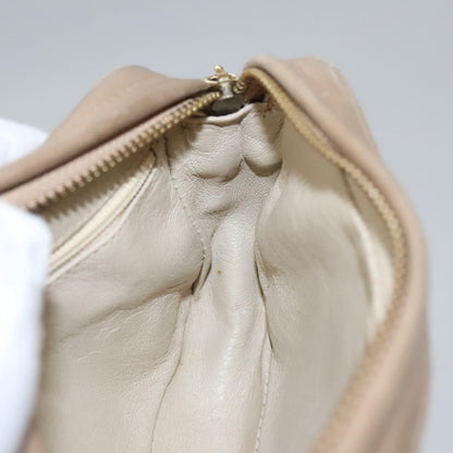 CHANEL Matelasse Pouch Lamb Skin Beige Gold CC bs22262