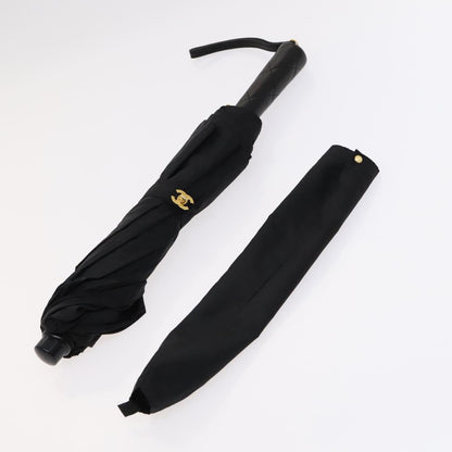 CHANEL & Umbrella Holder Umbrella Nylon Patent Leather Black CC bs22266