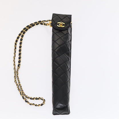 CHANEL & Umbrella Holder Umbrella Nylon Patent Leather Black CC bs22266