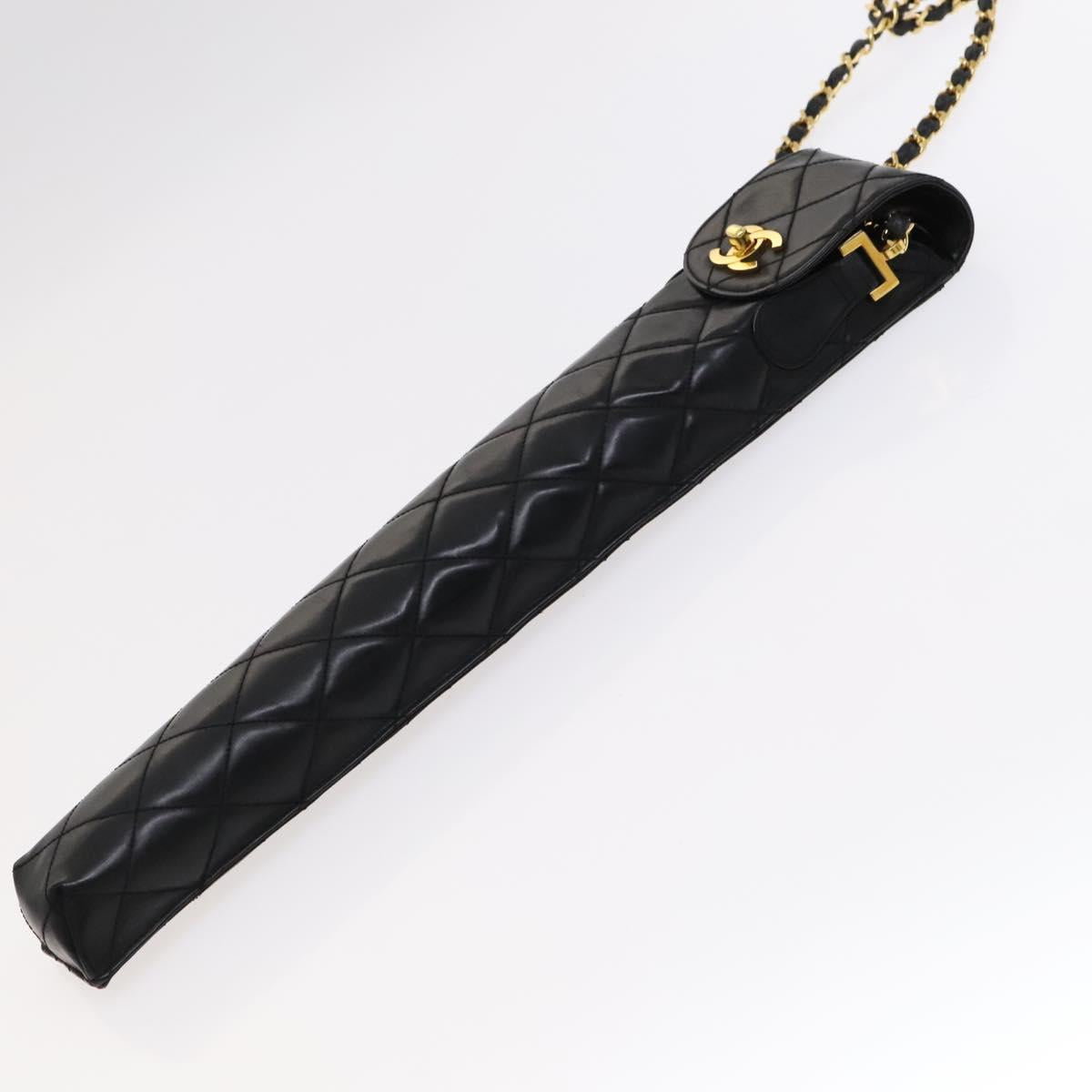 CHANEL & Umbrella Holder Umbrella Nylon Patent Leather Black CC bs22266