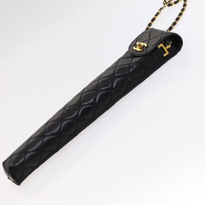 CHANEL & Umbrella Holder Umbrella Nylon Patent Leather Black CC bs22266