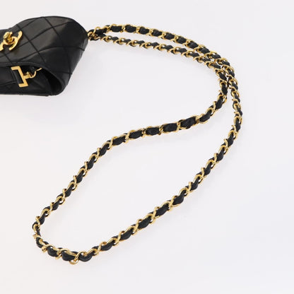 CHANEL & Umbrella Holder Umbrella Nylon Patent Leather Black CC bs22266