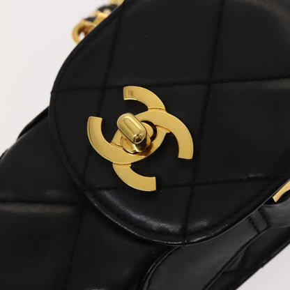 CHANEL & Umbrella Holder Umbrella Nylon Patent Leather Black CC bs22266