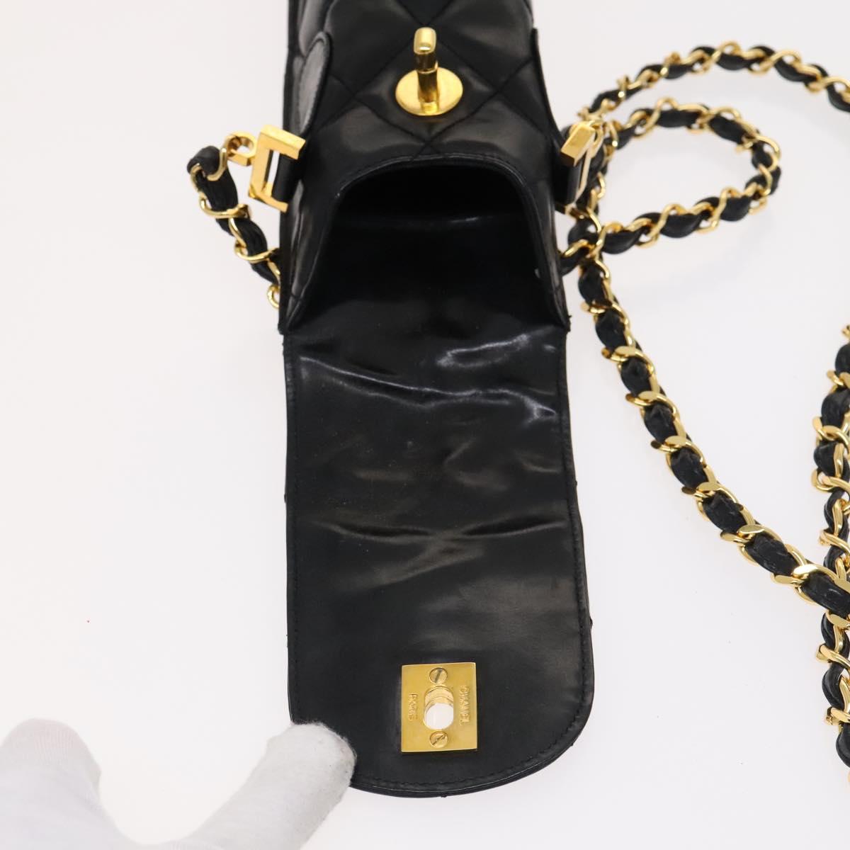 CHANEL & Umbrella Holder Umbrella Nylon Patent Leather Black CC bs22266