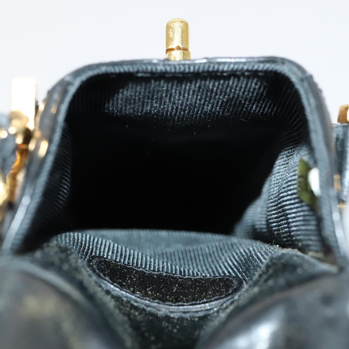 CHANEL & Umbrella Holder Umbrella Nylon Patent Leather Black CC bs22266