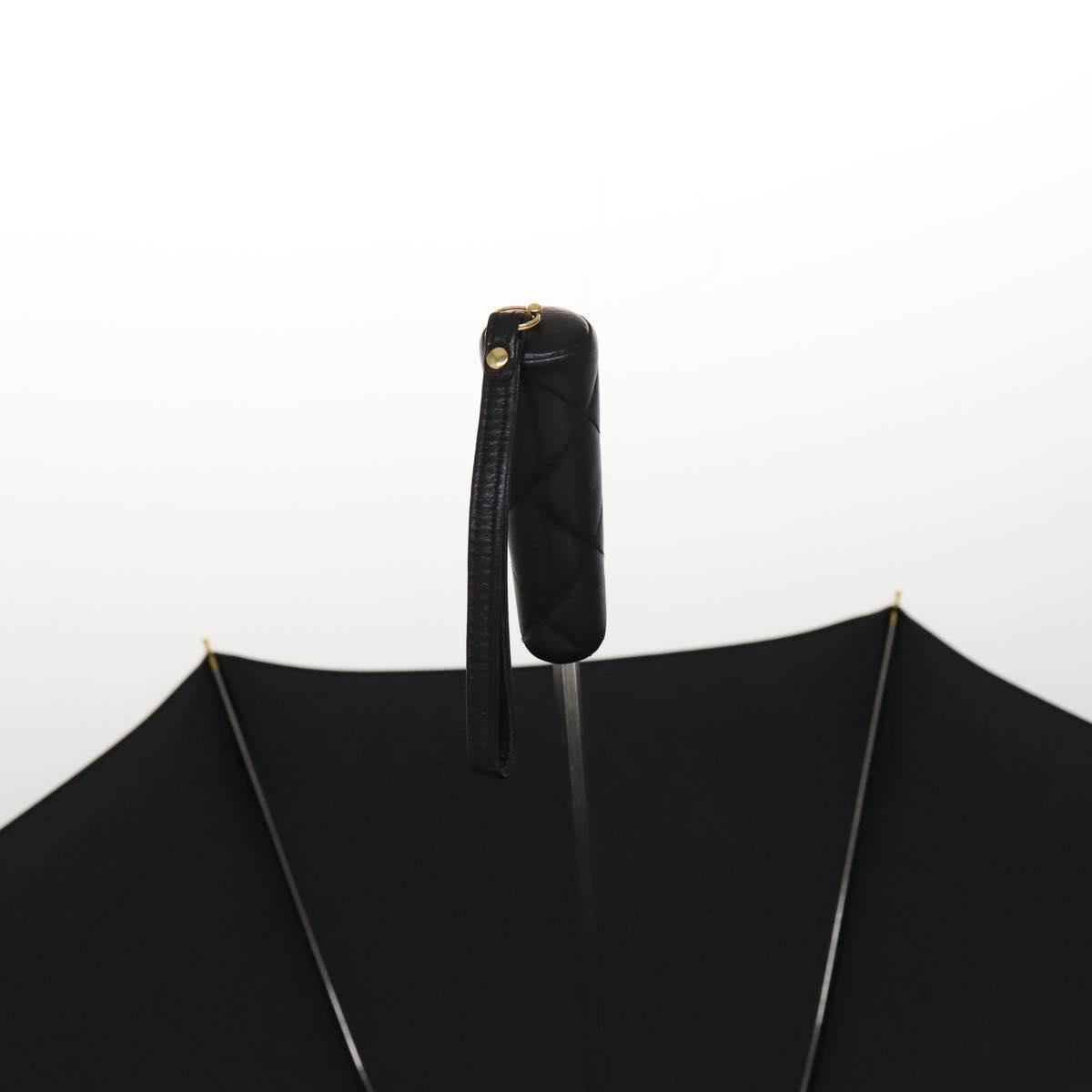 CHANEL & Umbrella Holder Umbrella Nylon Patent Leather Black CC bs22266