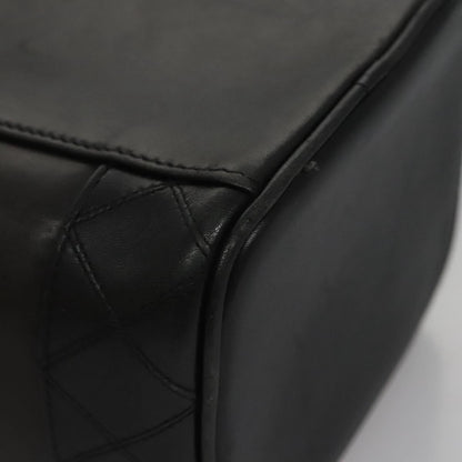 CHANEL Bicolore Vanity Hand Bag Leather Black Gold CC bs22369
