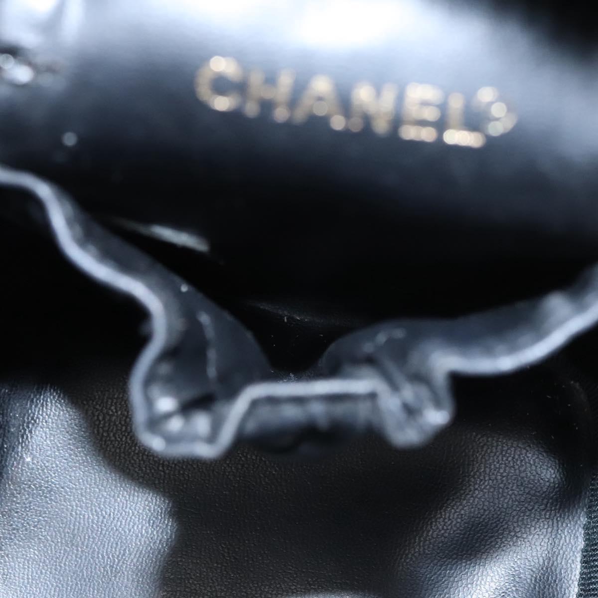 CHANEL Bicolore Vanity Hand Bag Leather Black Gold CC bs22369