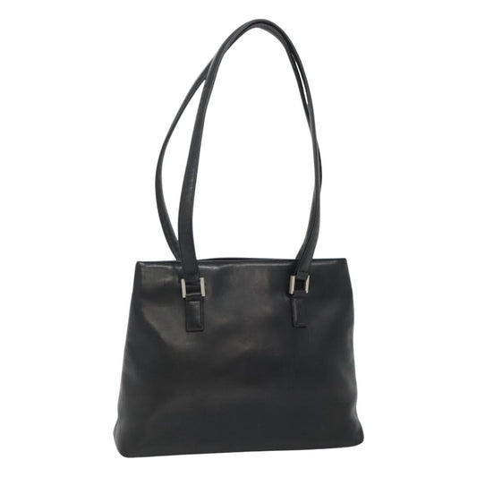 CHANEL Shoulder Bag Leather Black CC bs22384