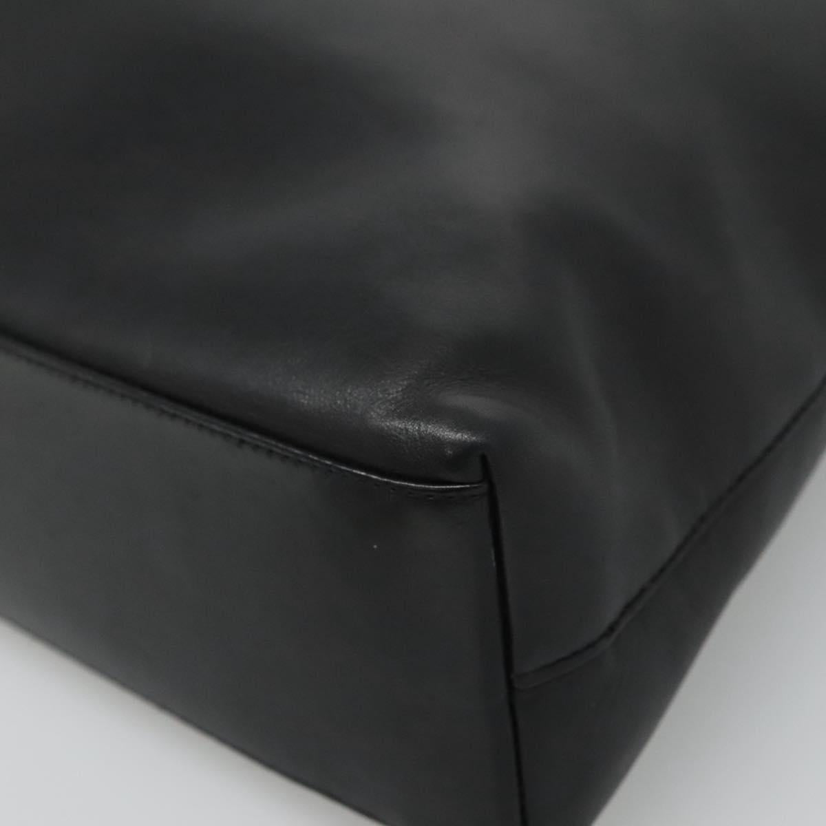 CHANEL Shoulder Bag Leather Black CC bs22384