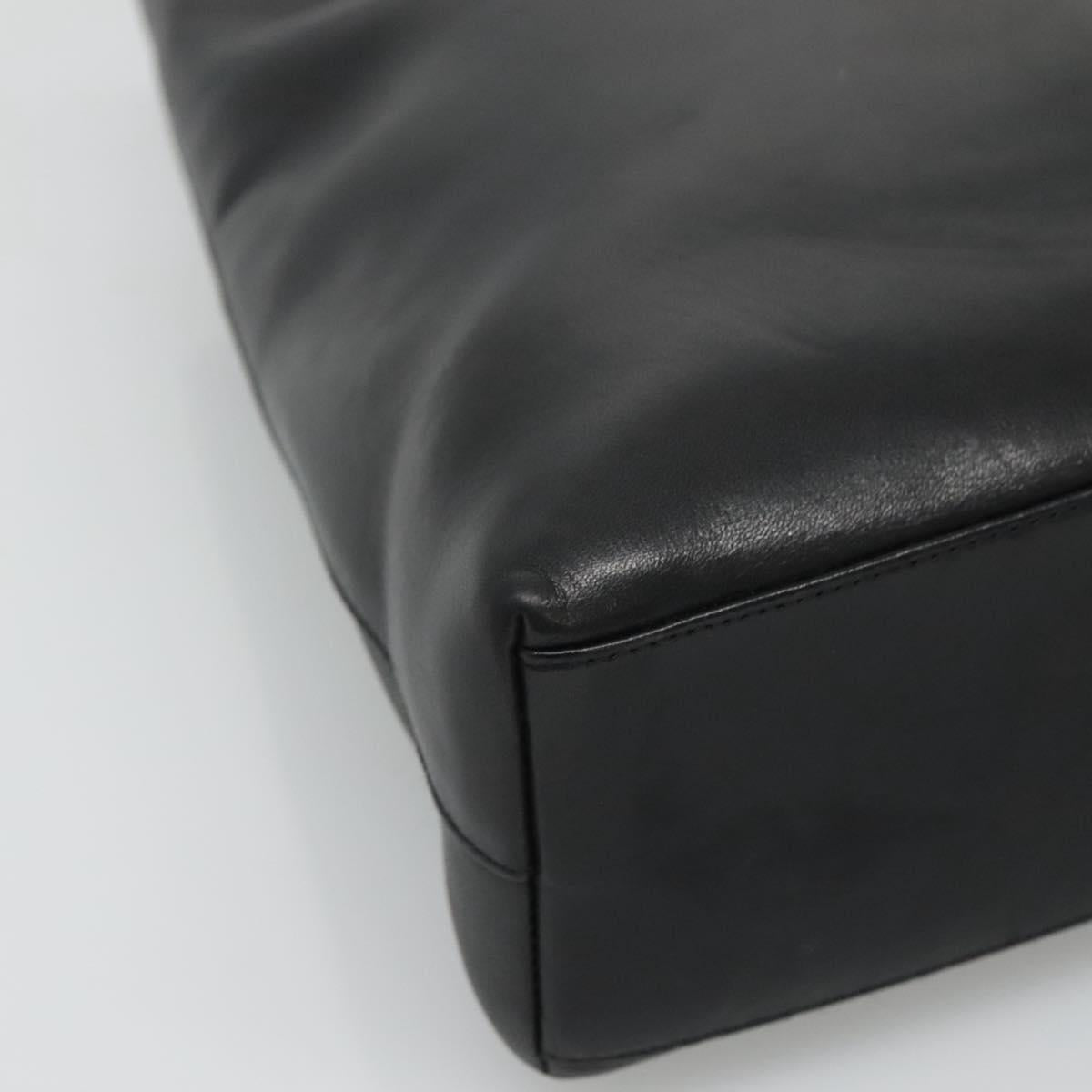 CHANEL Shoulder Bag Leather Black CC bs22384