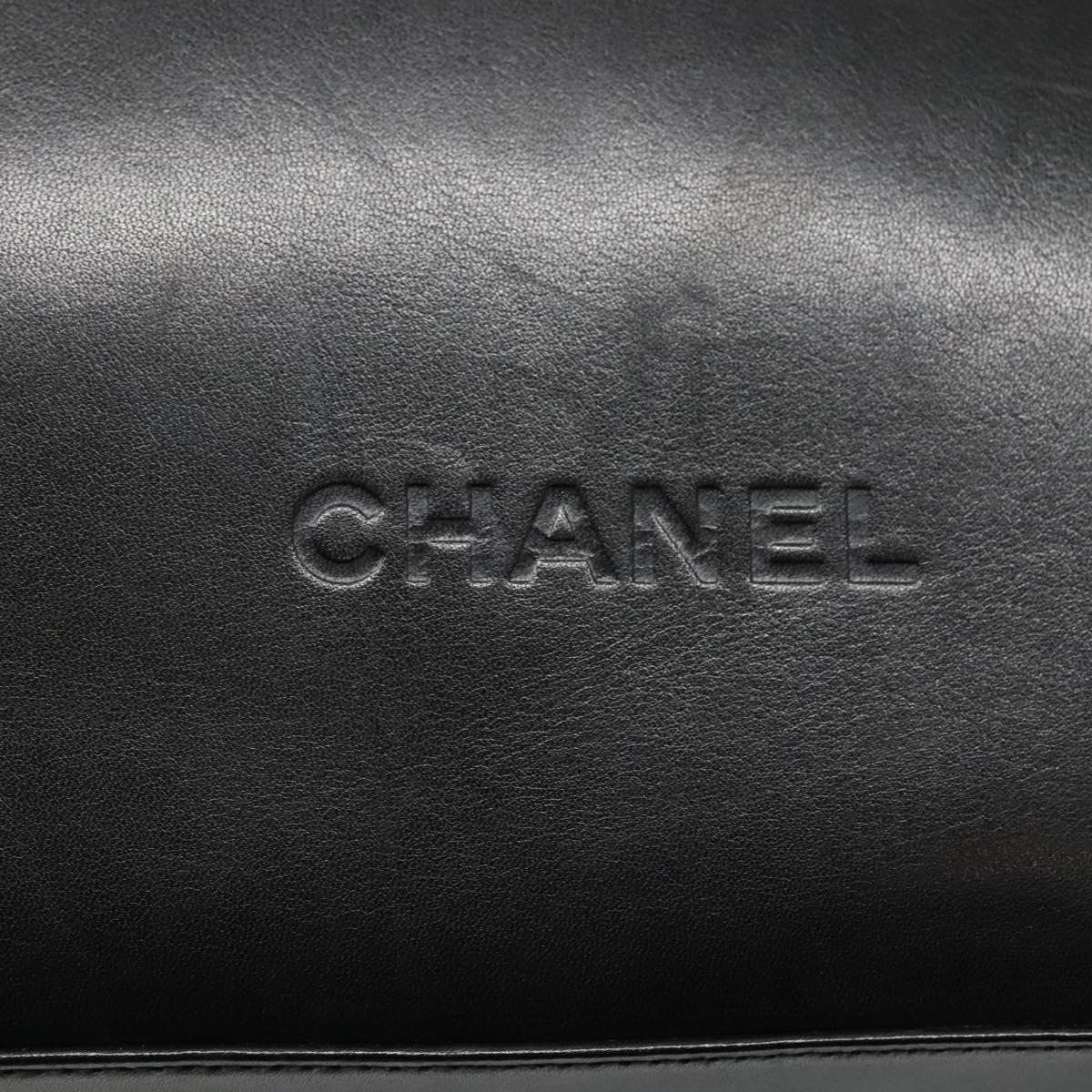 CHANEL Shoulder Bag Leather Black CC bs22384