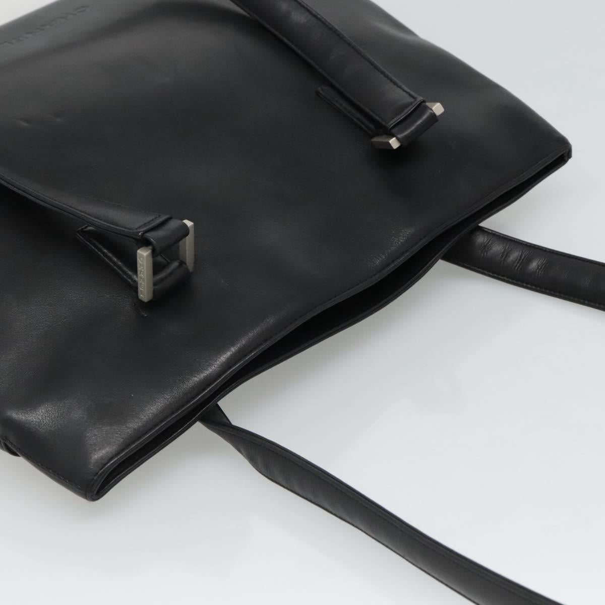 CHANEL Shoulder Bag Leather Black CC bs22384