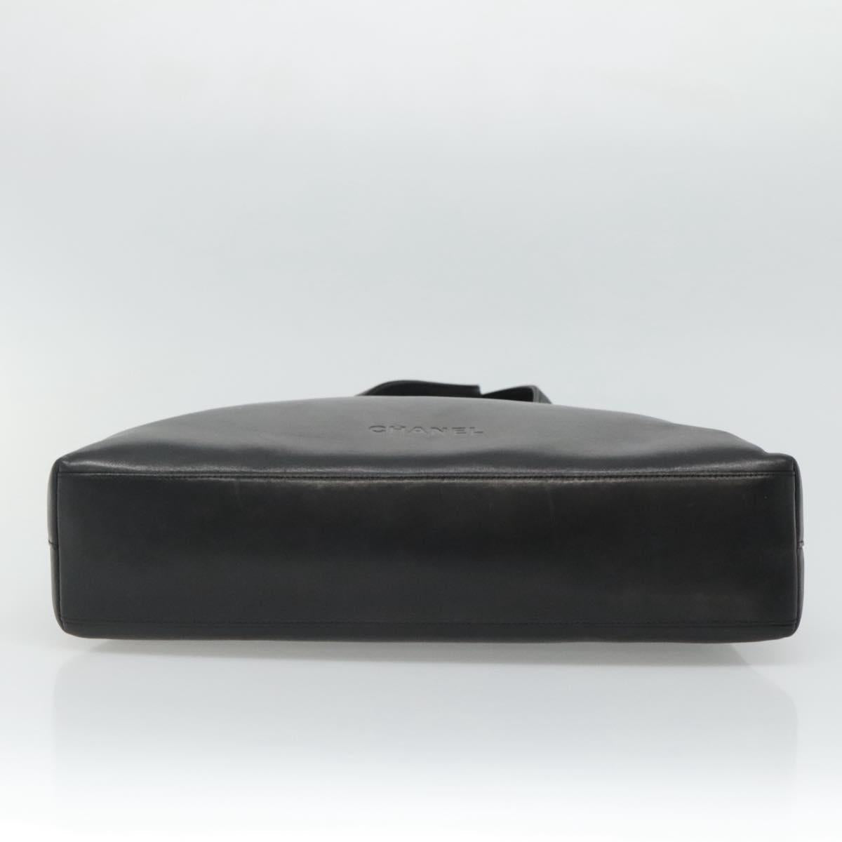 CHANEL Shoulder Bag Leather Black CC bs22384