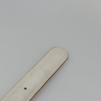 CHANEL Belt Leather 40.9"" Gold White CC bs22410