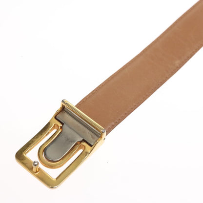 CHANEL Belt Leather 40.9"" Gold White CC bs22410