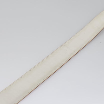 CHANEL Belt Leather 40.9"" Gold White CC bs22410