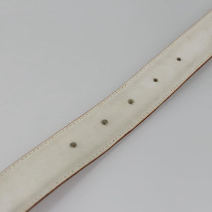 CHANEL Belt Leather 40.9"" Gold White CC bs22410