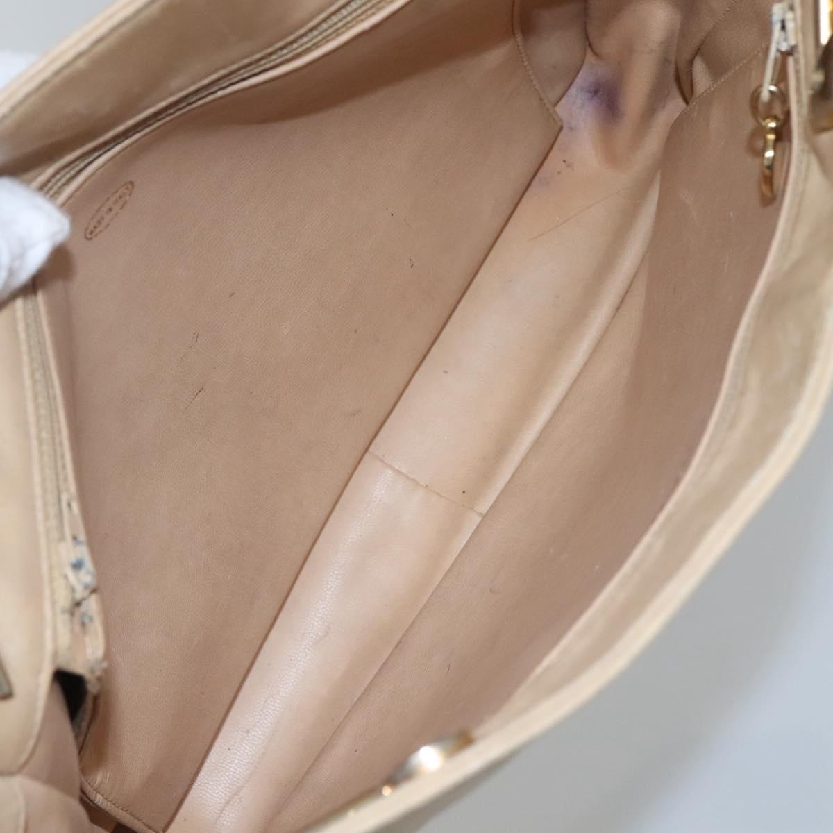 CHANEL Matelasse Chain Shoulder Bag Lamb Skin Beige CC bs22414